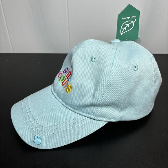 GIRL SCOUTS ADJUSTABLE BASEBALL HAT CAP RAINBOW LETTERS BLUE/TEAL - Picture 2 of 6
